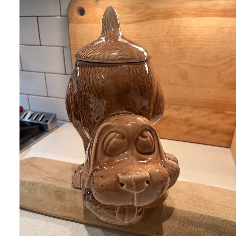 Vintage McCoy Wags Dog Cookie Jar Brown Ceramic USA 0272 Mid Century Modern